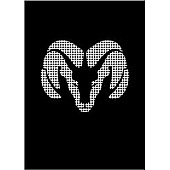 Trimbrite Decal - Ram Horns - White - T9851