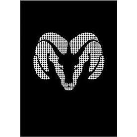 Trimbrite Decal - Ram Horns - White - T9851