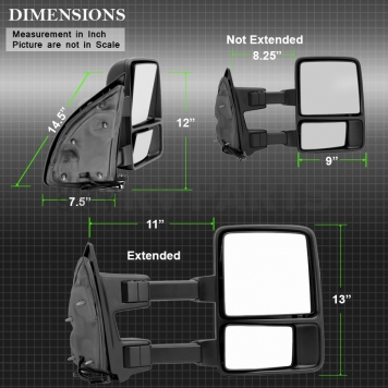 Xtune Exterior Towing Mirror Manual Rectangular Single - 9933134-5