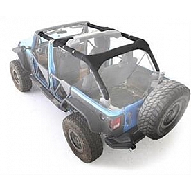 Smittybilt Roll Bar Cover Black 600D Striped Canvas - 5665201