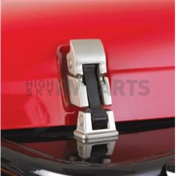 Smittybilt Hood Latch Polished Stainless Steel Silver Set Of 2 - 74334