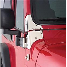 Smittybilt Windshield Hinge - Silver Stainless Steel Set Of 2 - 7493