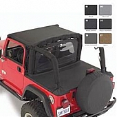 Smittybilt Duster Deck Cover - Covers Rear Cargo Area Vinyl Denim Black - 761015