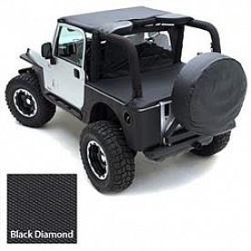 Smittybilt Duster Deck Cover - Covers Rear Cargo Area Vinyl Black Diamond - 761335