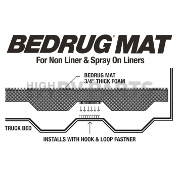 BedRug Bed Mat Dark Gray Carpet-Like Polypropylene - BMQ15SCS-8