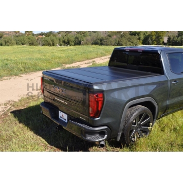 Leer Tonneau Cover Hard Folding Black Matte Fiberglass - 650137