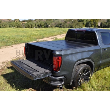 Leer Tonneau Cover Hard Folding Black Matte Fiberglass - 650137-4