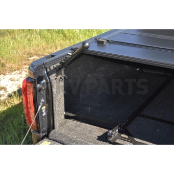 Leer Tonneau Cover Hard Folding Black Matte Fiberglass - 650137-6