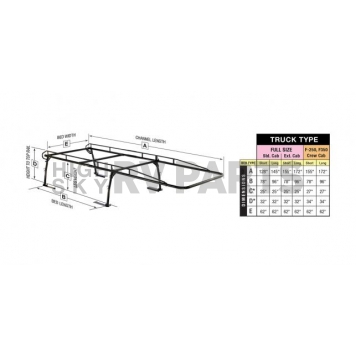 KargoMaster Ladder Rack - Pick-Up Rack 2 Bars Steel - 01000-3