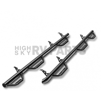 N-Fab Nerf Bar - Truck Wheel to Wheel Black Gloss Powder Coated Steel Round - D20100CC-6