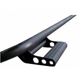 N-Fab Rocker Panel Guard - Black Round Tube Textured Powder Coat Steel - D204RKRCC