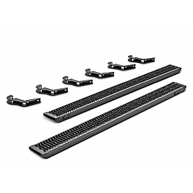 N-Fab Running Board Black Powder Coated Aluminum Stationary - GFD20CC-TX
