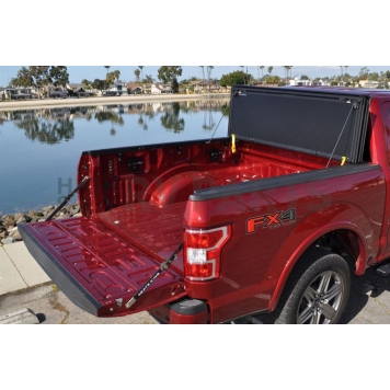 Leer Tonneau Cover Hard Folding Black Matte Textured Fiberglass Reinforced - 631137-2