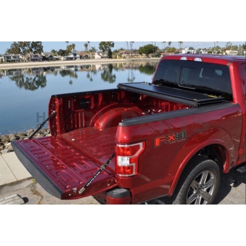 Leer Tonneau Cover Hard Folding Black Matte Textured Fiberglass Reinforced - 631137-3