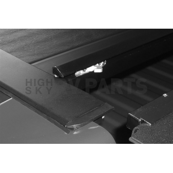 Roll-N-Lock Tonneau Cover Soft Manual Retractable Black Vinyl Adhered To Interlocking Aluminum Panels - LG448M-4