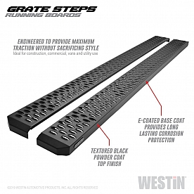 Westin Automotive Running Board Black Textured Powder Coated Steel Stationary - 27-74765