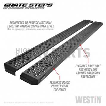 Westin Automotive Running Board Black Textured Powder Coated Steel Stationary - 27-74765