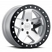 Black Rhino Wheel Crawler - 17 x 8.5 Silver With Natural Face And Black Lip - 1785CRL006140S12