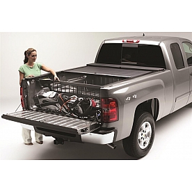 Roll-N-Lock Bed Cargo Divider Flip-Up Aluminum Black - CM456