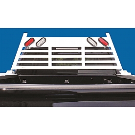 Go Industries Headache Rack Louvered Steel White Powder Coated - 623