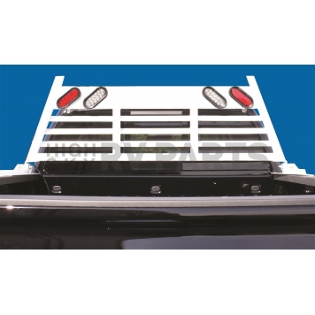 Go Industries Headache Rack Louvered Steel White Powder Coated - 623