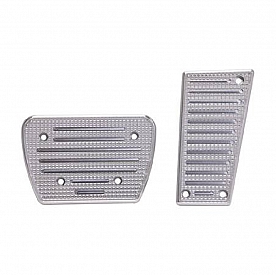 Putco Accelerator and Brake Pedal Pad Set - Billet Aluminum Silver - 932190