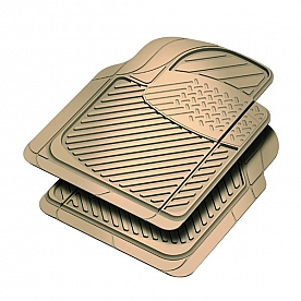 Rubber Queen Floor Mat - Cut-To-Fit Rubber Gray Set of 2 - 70904