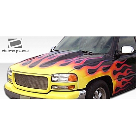 Extreme Dimensions Hood - Primered Fiberglass Black - 103025