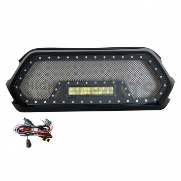 Paramount Automotive Grille - Powder Coated Black Stainless Steel - 480856