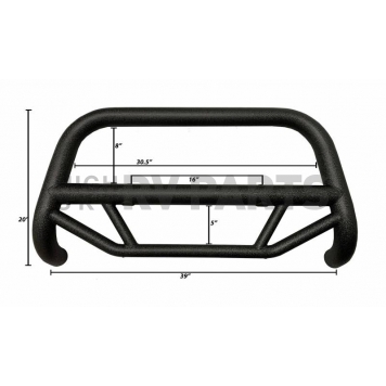 Black Horse Offroad Bull Bar Tube 2-1/2 Inch Black Textured Steel - MBTMR1903-4