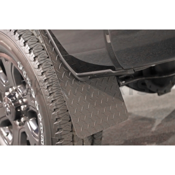 Dee Zee Mud Flap - Black Textured Powder Coated Aluminum Set Of 2 - 1808TB-4