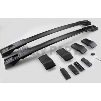 Black Horse Offroad Roof Rack Aluminum Black 60 Inch Set of 2 Cross Bars and Hardware - TR60BK-4