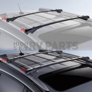 Black Horse Offroad Roof Rack Aluminum Black 60 Inch Set of 2 Cross Bars and Hardware - TR60BK-5