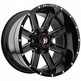 Ballistic Wheels 959 Rage - 24 x 14 &nbsp;Black With Natural Windows - 959244050-81GBX
