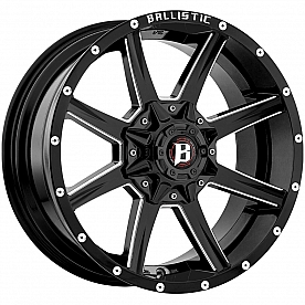 Ballistic Wheels 956 Razorback - 20 x 9&nbsp;Gloss Black With Natural Accents - 956290267+12GBX