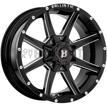 Ballistic Wheels 956 Razorback - 20 x 9 Gloss Black With Natural Accents - 956290267+12GBX