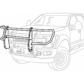 Warn Bumper Push Bar Black Steel 2 Inch Diameter - 105912