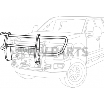Warn Bumper Push Bar Black Steel 2 Inch Diameter - 105912