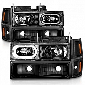 ANZO USA Headlight Assembly Rectangular Standard Beam Set Of 8 - 111507