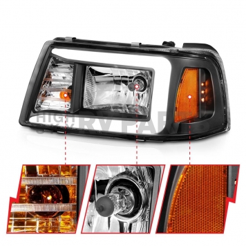 ANZO USA Headlight Assembly Rectangular Standard Beam Set Of 2 - 111511-1