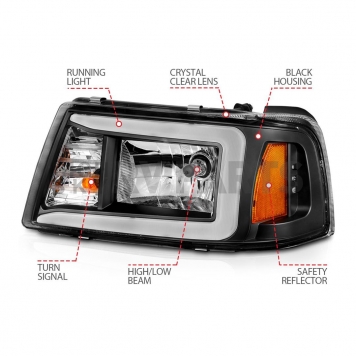 ANZO USA Headlight Assembly Rectangular Standard Beam Set Of 2 - 111511-2