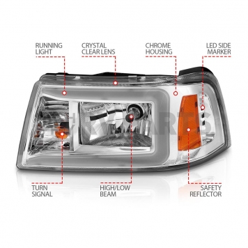 ANZO USA Headlight Assembly Rectangular Standard Beam Set Of 2 - 111512-2