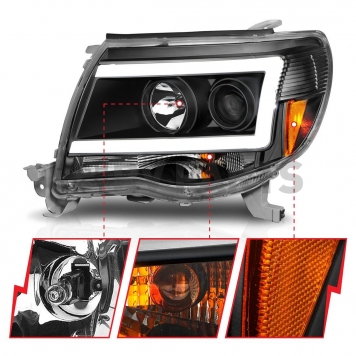 ANZO USA Headlight Assembly Rectangular Projector Beam Set Of 2 - 111517-1