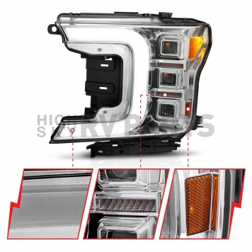 ANZO USA Headlight Assembly Rectangular Projector Beam Set Of 2 - 111521-2