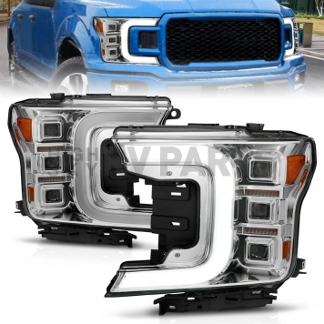 ANZO USA Headlight Assembly Rectangular Projector Beam Set Of 2 - 111521-5