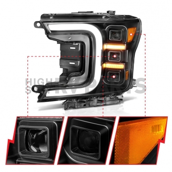 ANZO USA Headlight Assembly Rectangular Projector Beam Set Of 2 - 111520-1