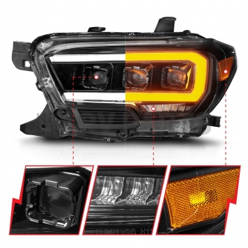 ANZO USA Headlight Assembly Rectangular Projector Beam Set Of 2 - 111562-2