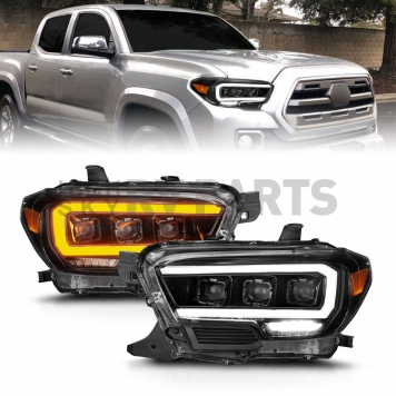 ANZO USA Headlight Assembly Rectangular Projector Beam Set Of 2 - 111562-3