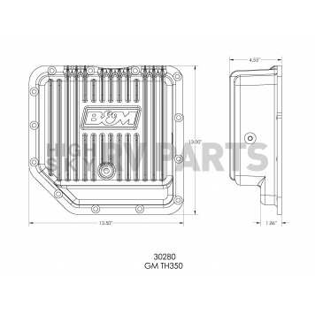 B&M Automatic Transmission Oil Pan Aluminum Silver - 30280-3