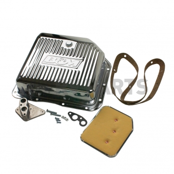 B&M Automatic Transmission Oil Pan Steel Silver - 30289